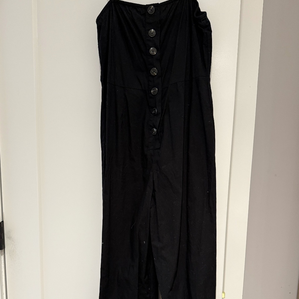 ASOS black jumpsuit with ruffle detailing